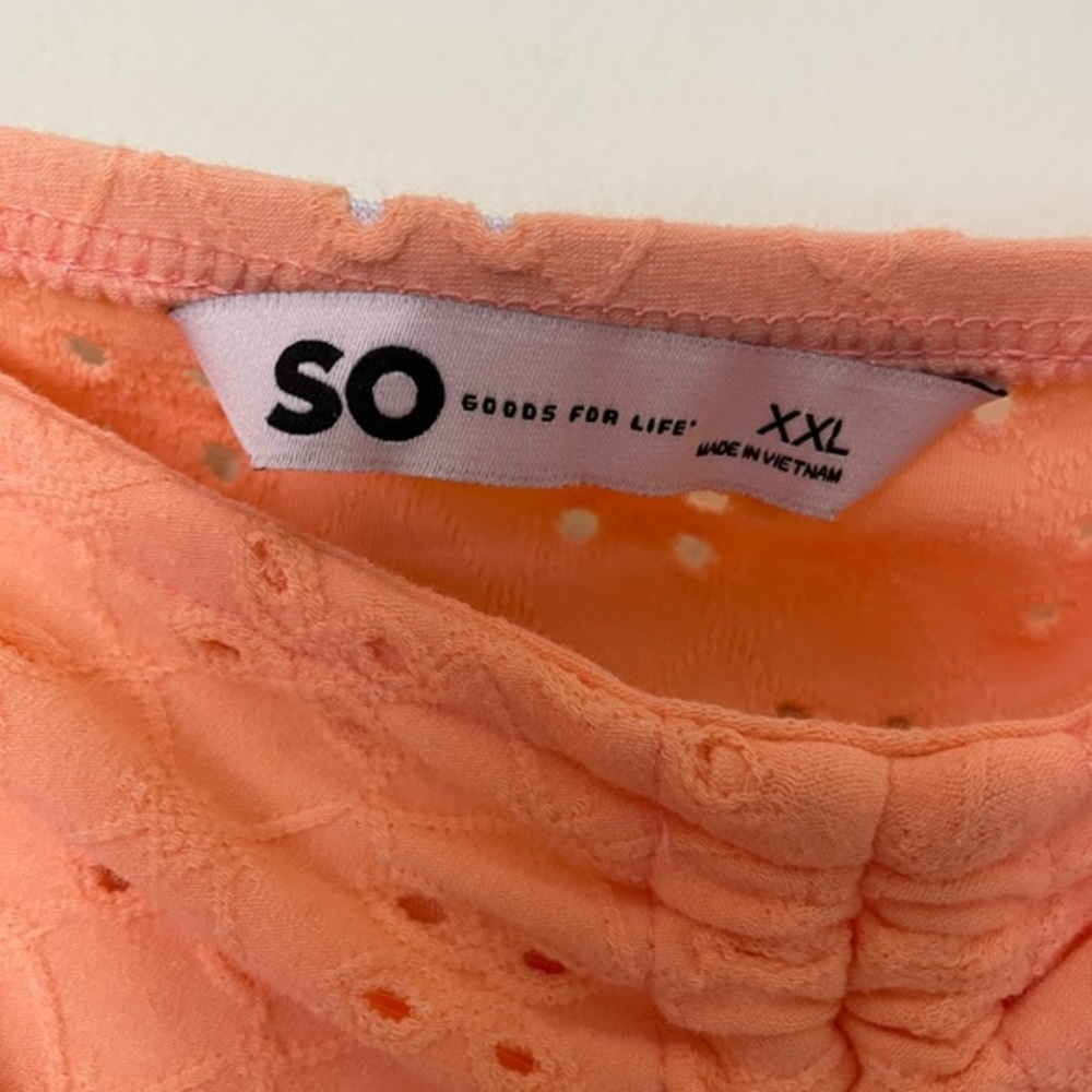 NWT SO Soft Orange Puff Sleeve Eyelet Crop Top -‎ XXL - Picture 7 of 11